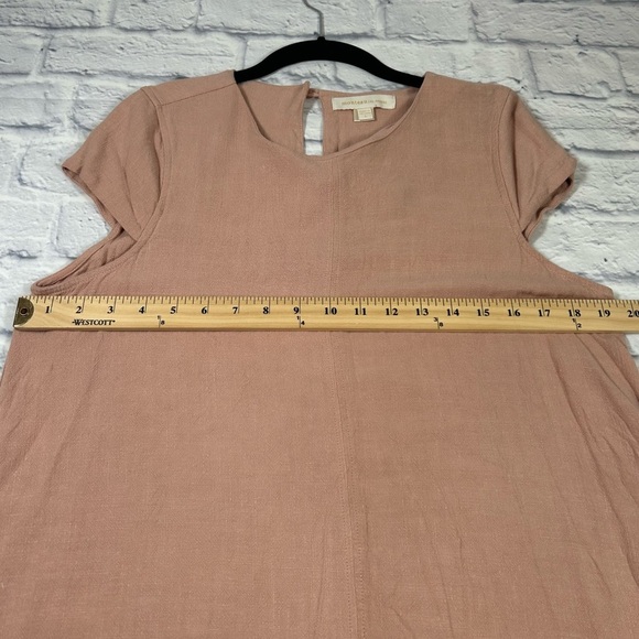 Monteau Salmon Colored Linen Blend Short Sleeve Dress. Size Large. Euro Summer. - Picture 7 of 9